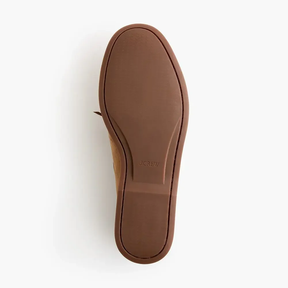 J. Crew Men's Leather Boat Shoes Comfort Round-Toe Leather Oil Tan Size 10 NWOB